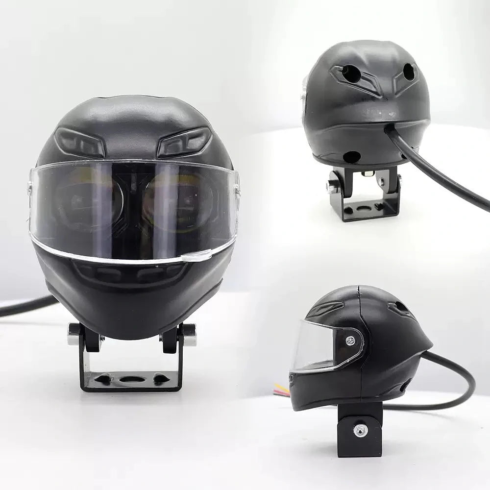 HIGH-POWER Dual-Color LED Helmet Safety Light (White + Amber)