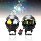 HIGH-POWER Dual-Color LED Helmet Safety Light (White + Amber)